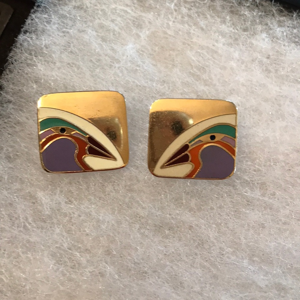 Vintage Laurel Burch signed-earrings